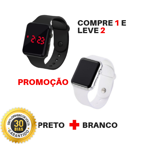 Relógio led moderno unissex